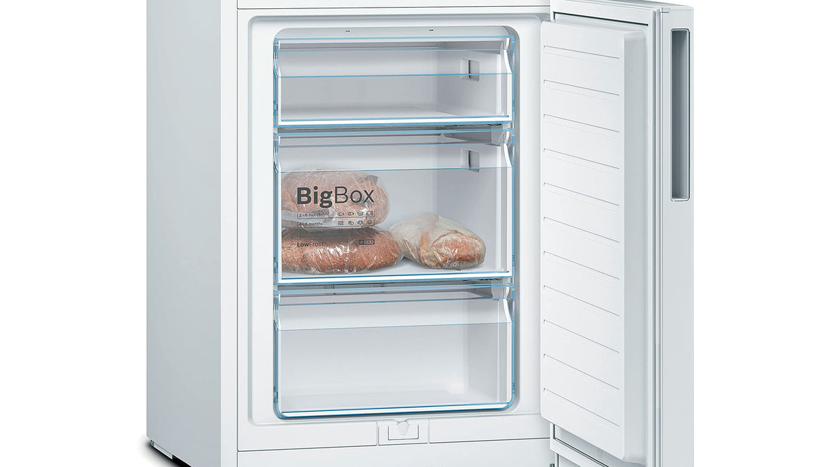 Bosch KGV33VWEAS, Série 4, Réfrigérateur congélateur, Pose libre, 176 x 60 cm, 195 L / 94 L, Blanc