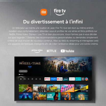 Xiaomi TV F 55, 140 cm (55 Pouces), 4K UHD, Smart TV, Fire TV, Contrôle Vocal Alexa, HDR10, MEMC, Mode Game Boost 120Hz, 2Go+32Go, Compatible avec AirPlay