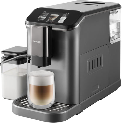 SENCOR Machine à Café Automatique avec Wi-Fi, Écran TFT, 20 Bars, Réservoir 1,5 L, Broyeur 15 Niveaux