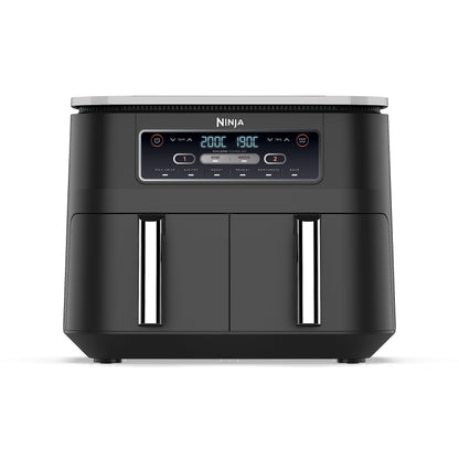 NINJA Foodi DualZone Air Fryer 2 Compartiments, 2 Zones de Cuisson Indépendentes, Capacité 7,6L, Air Fyer 6-en-1, Max 240°C, Pièces Antiadhésives Amovibles lavables au lave-vaisselle, Noir AF300EU