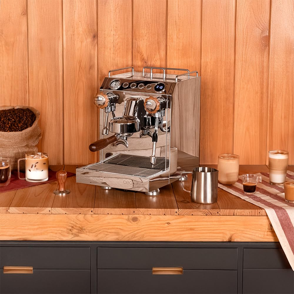 Cecotec Machine a Café Expresso Professionnelle Barista Baristeo Classic. Pré-Infusion Pour Meilleure Extraction, Réservoir Amovible 2,5 L, Pompe Italienne 15 Bars, Contrôle PID, Chaudière Inox 1 L