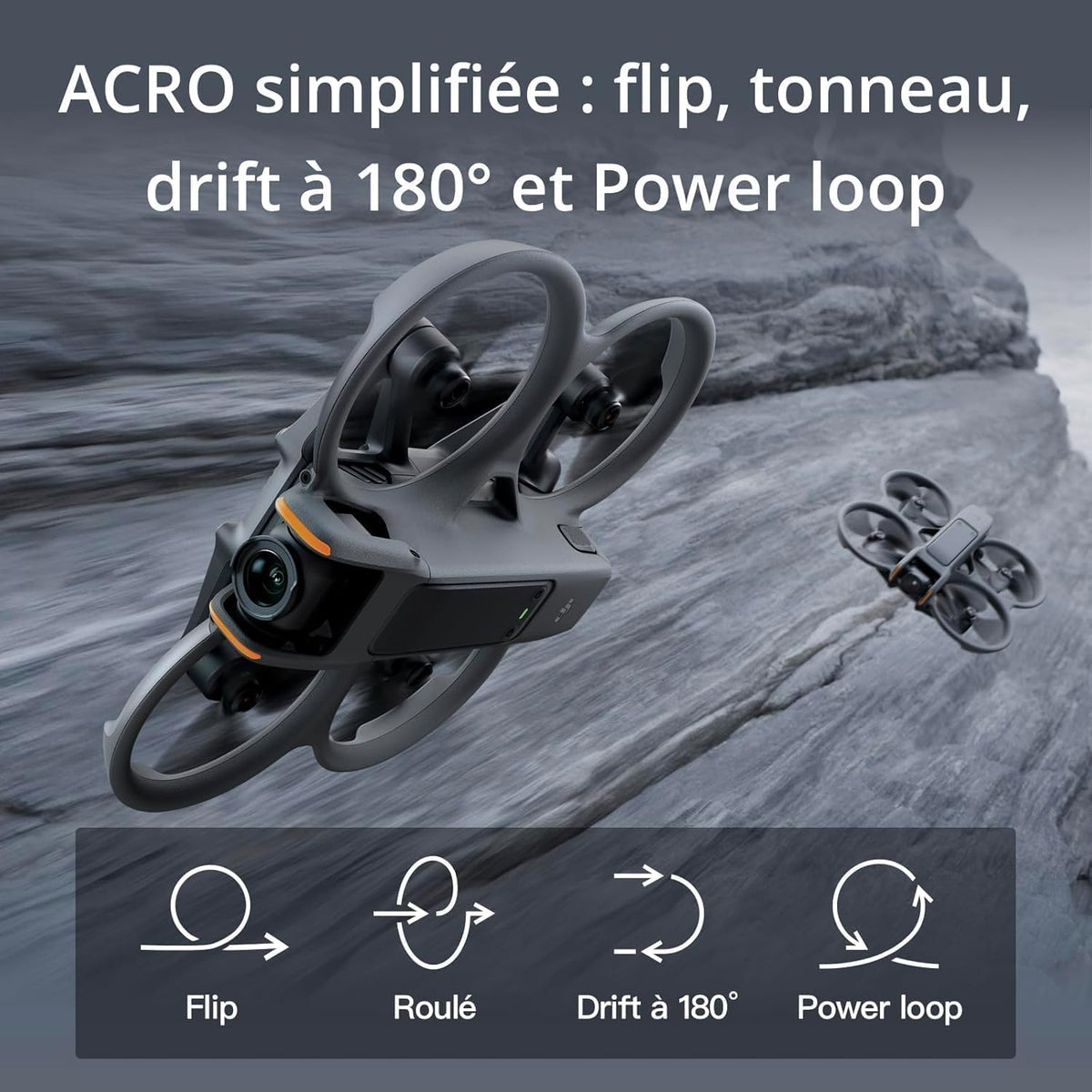 Bundle Fly Smart DJI Avata 2 (une batterie), drone FPV avec caméra 4K, expérience immersive, protection d’hélice intégrée, FOV de 155°, drone caméra a
