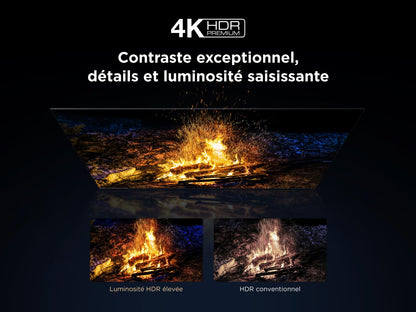TCL 75Q6C QD-Mini LED TV, 4K HDR Premium 1000nits, Smart TV alimenté par Google (Dolby Vision IQ et Atmos, système Audio Onkyo 2.1, Motion Clarity Pro 144Hz, contrôle Vocal Mains Libres)