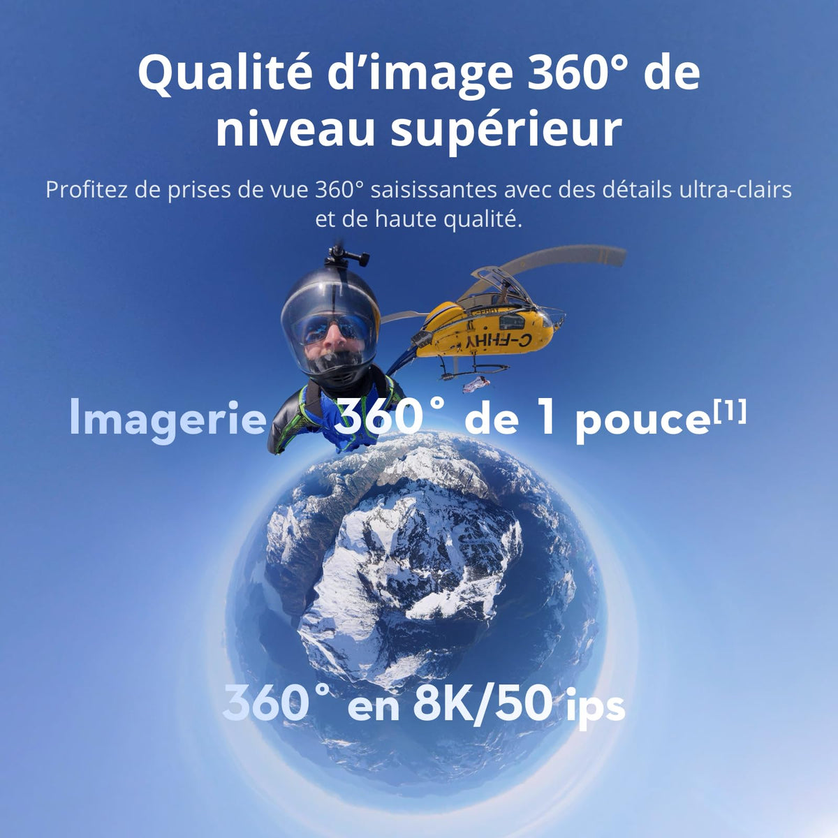 DJI Bundle Standard Osmo 360, caméra 360 avec imagerie 360° de 1 Pouce, vidéo 360° en 8K Native, Photo 360° en 120 MP, étanche, caméra d’Action pour Sports, vlog