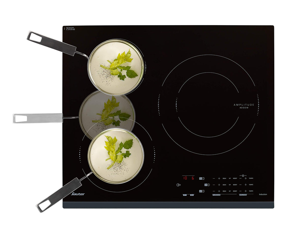 Sauter - SPI4360B - Plaque Induction - Table de Cuisson Encastrable - Noir - 3 Foyers - 7200W - Dimensions Encastrement : 56x49cm - Grand Foyer 28 cm et 14 Positions Cuissons - Fabriqué en France