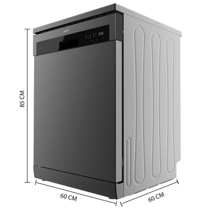 Cecotec Lave-Vaisselle Indépendant de 60 cm Bolero Aguazero 6200 Dark D, 1850W, 14 Couverts, 6 Programmes, Dual Zone Wash, Turbo Dry+, Demi-Charge, Dé