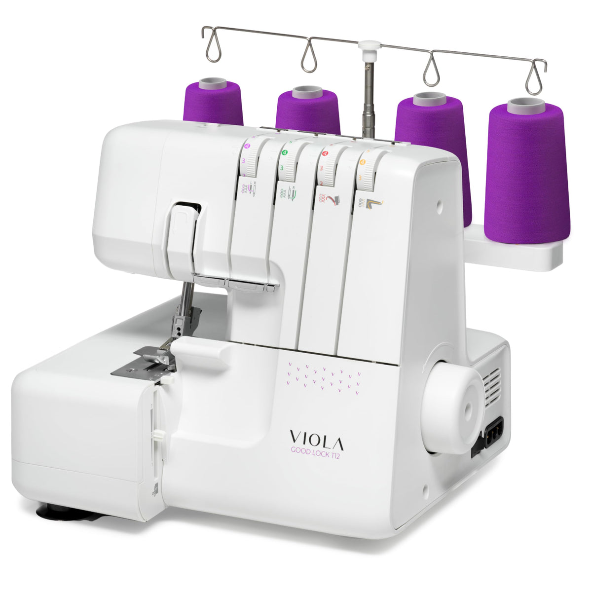VIOLA Look T12 Machine à Coudre avec 12 Points Couture, Overlock avec Différentiel, Couette Bras Libre, Blanc