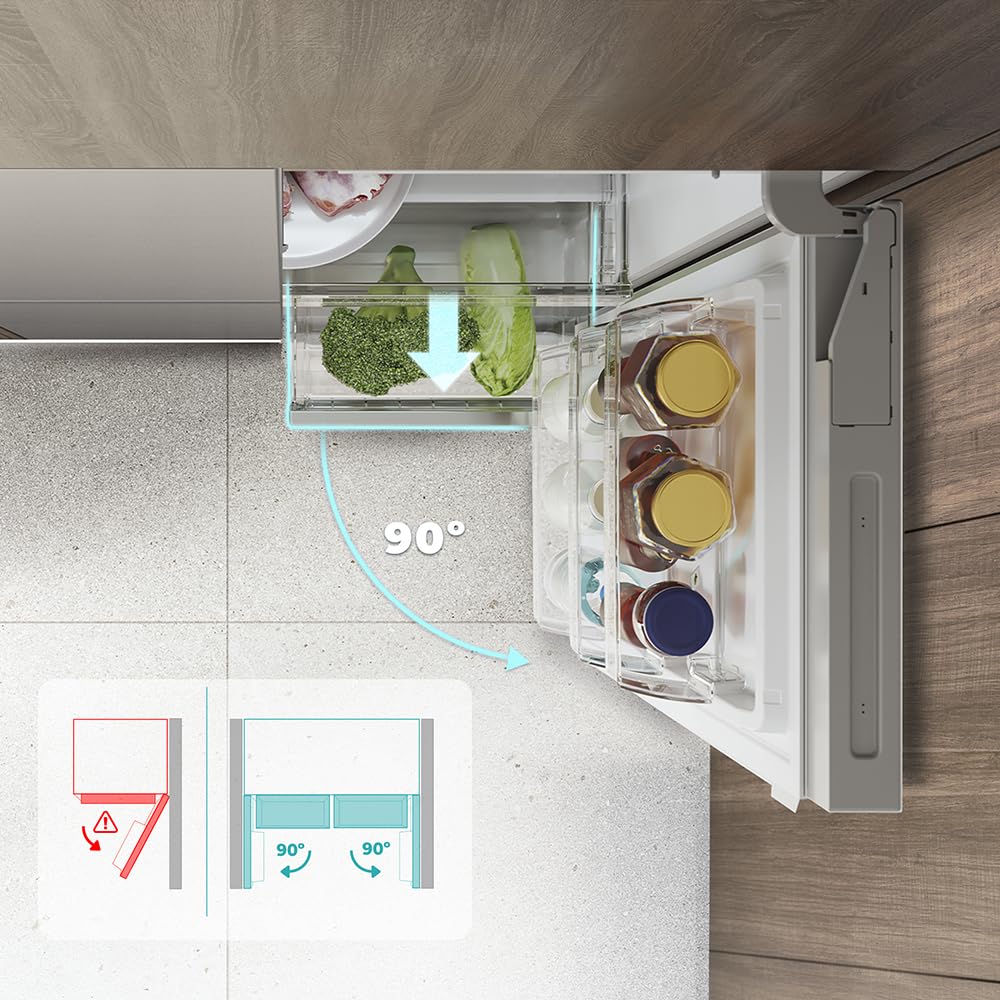 Cecotec Réfrigérateur américain Bolero CoolMarket SBS 436 SBI Inox E. Réfrigérateur américain inox, 436L, Total No Frost, Inverter Plus, MultiAirFlow, refroidissement rapide, congélation rapide.