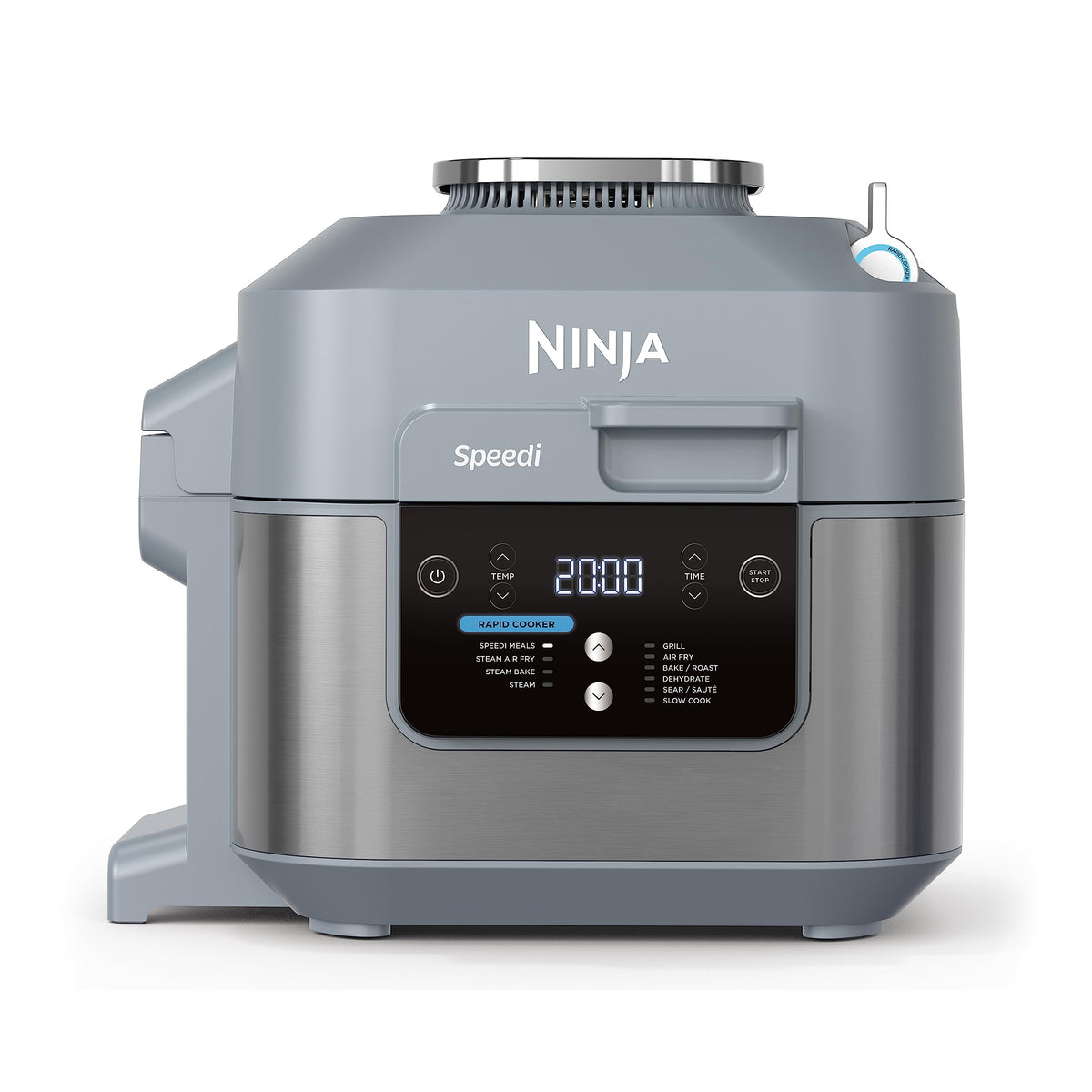 Ninja Speedi 10-en-1 Cuiseur rapide, Air Fryer, Friteuse à air et Multicuiseur, 5.7L, Repas pour 4 en 15 minutes, Vapeur, Gril, Cuire au four, Rôtir, Saisir, Mijoter et plus, Gris Sel de Mer, ON400EU