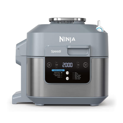 Ninja Speedi 10-en-1 Cuiseur rapide, Air Fryer, Friteuse à air et Multicuiseur, 5.7L, Repas pour 4 en 15 minutes, Vapeur, Gril, Cuire au four, Rôtir, Saisir, Mijoter et plus, Gris Sel de Mer, ON400EU