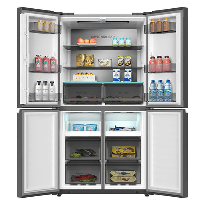 CHIQ CCD503NEIBE Réfrigérateur Américain, Multi-Portes 503 L, Inverter Compressor, No Frost, Multiple Airflow Care, Panneau tactile, Hauteur 177,5 cm, Longueur 85,3 cm, Profondeur 69,8 cm