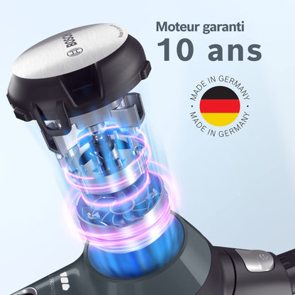 Bosch Electroménager Unlimited 7, BBS712A, aspirateur Balai, 2 Batteries 3.0 Ah Power for All, autonomie de 40 Min par Batterie, Tube Flexible, Poids léger, Accessoires, éclairage LED, Anthracite