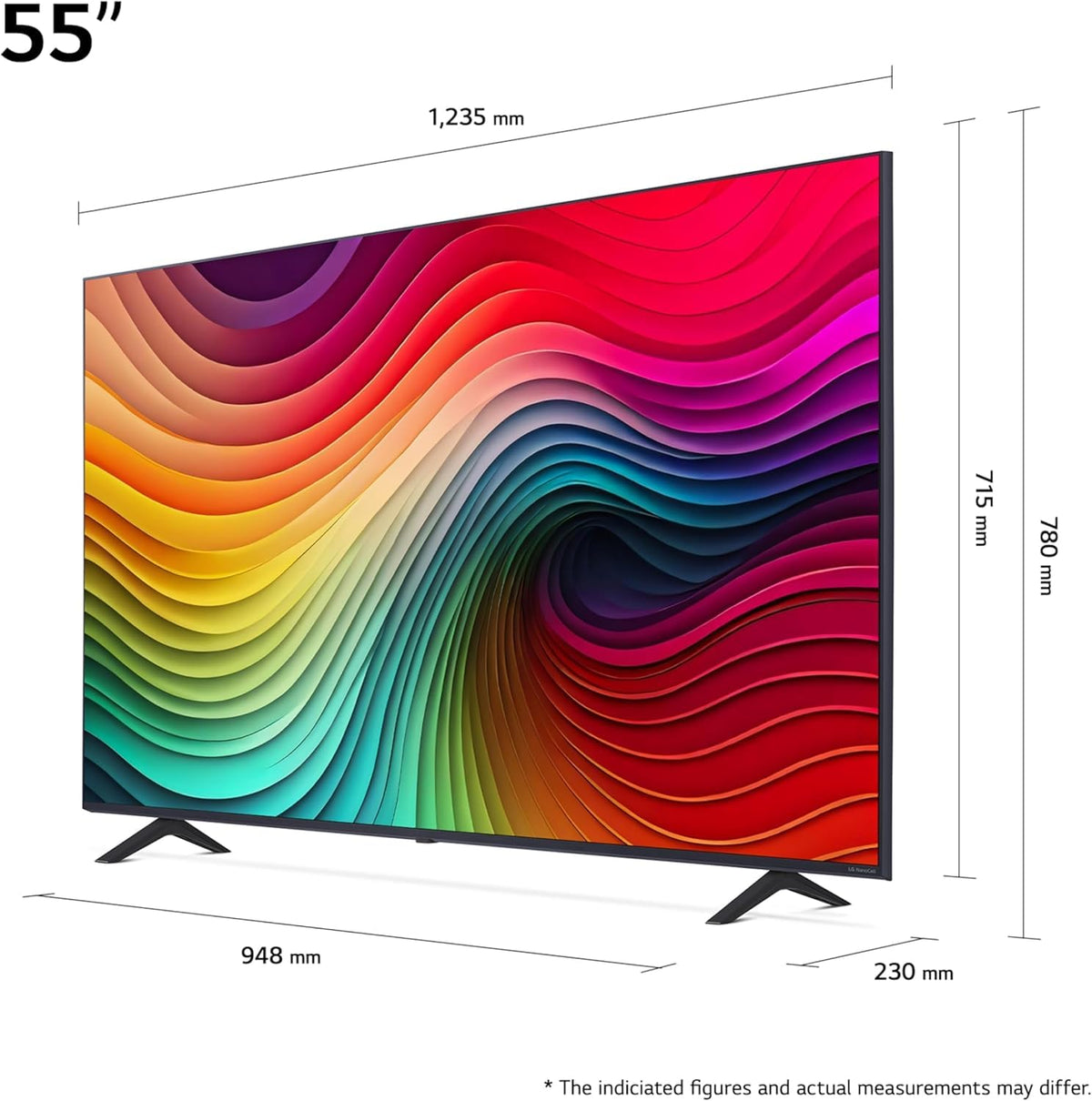 LG Nanocell TV 2024 | 55NANO81 | 55 Pouces | UHD | Processeur α5 Gen7 AI 4K, Bleu foncé