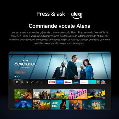 Xiaomi TV F 55, 140 cm (55 Pouces), 4K UHD, Smart TV, Fire TV, Contrôle Vocal Alexa, HDR10, MEMC, Mode Game Boost 120Hz, 2Go+32Go, Compatible avec AirPlay