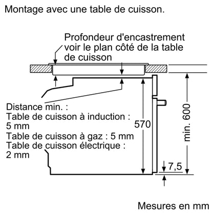 Bosch HBG557EB3F, Série 6, Four, Encastrable, Noir