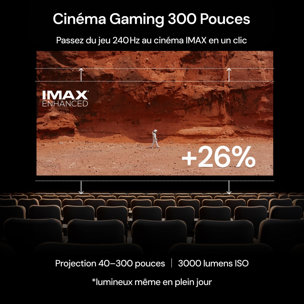 Valerion VisionMaster Pro Vidéoprojecteur Laser Triple 4K, 2500 ISO Lumens, Contraste 15000:1, Zoom Optique 0,9-1,5X, IMAX Enhanced, HDR10+, Faible Latence 4ms, Compatible Smart Homekit
