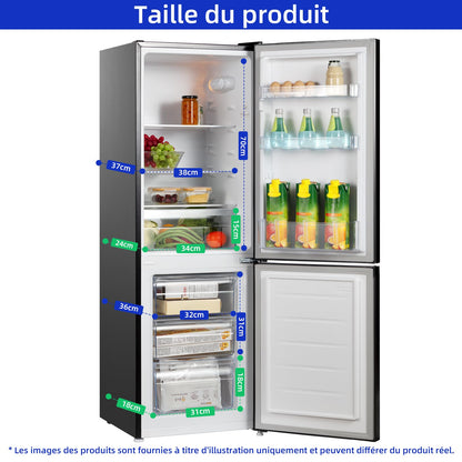 CHIQ Réfrigérateur congélateur bas FBM157L42 157L (109+48), Largeur 47cm, Low frost, 39 db, Portes réversibles, 12 ans de garantie sur le compresseur