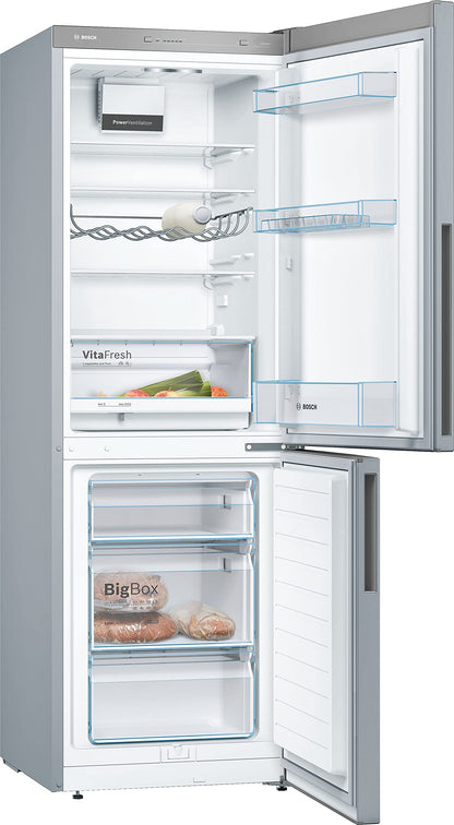 Bosch KGV33VLEAS - Réfrigérateur combiné pose libre - Série 4 - 288L - Froid brassé - L 60cm x H 176cm - Inox
