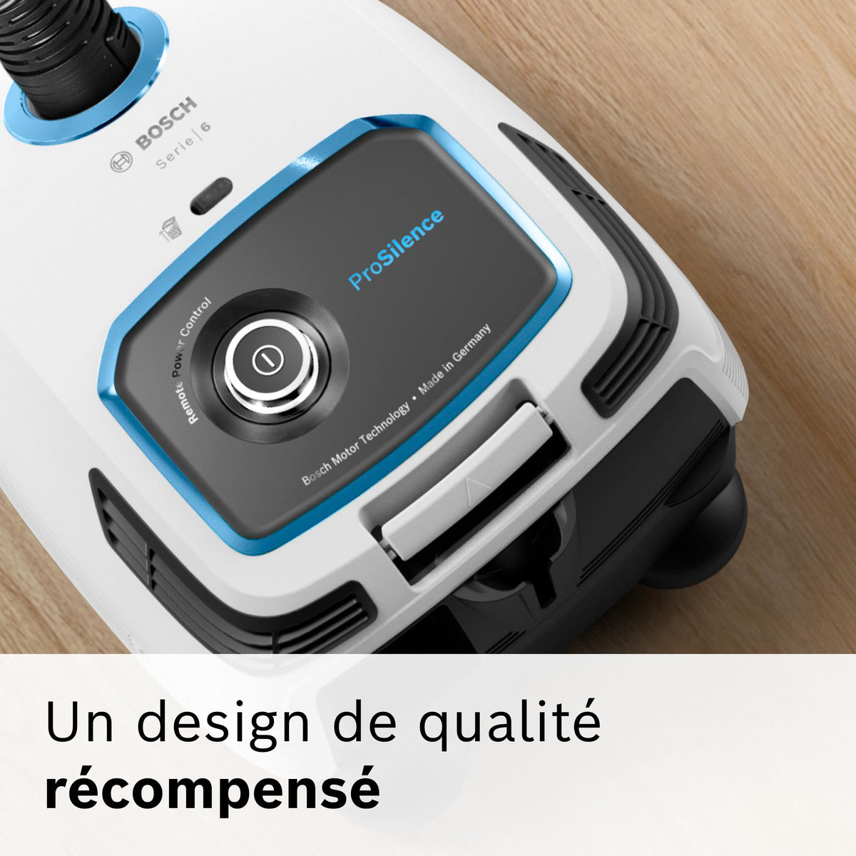 Bosch Electroménager, Série 6, ProSilence BGB6SIL1, aspirateur traîneau avec sac, niveau sonore de 66 dB(A), filtre hygiénique HEPA, moteur puissant, blanc