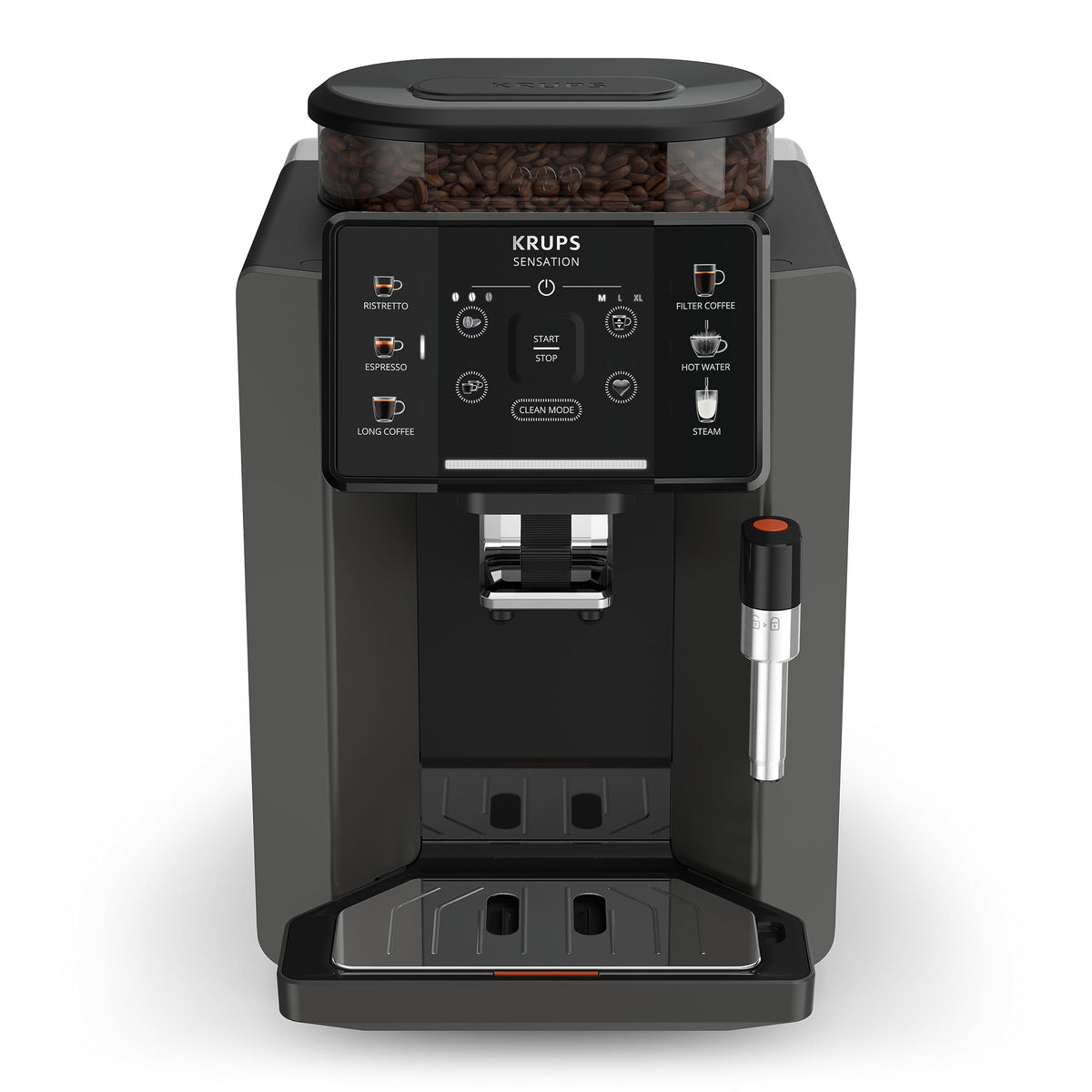 KRUPS Machine à café à grains, 5 boissons en accès direct, Interface tactile couleur & Cartouche Aqua Filter Claris F08801