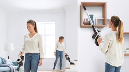 Bosch Electroménager Unlimited 6, BCS611AM, aspirateur Balai Rechargeable sans Fil, autonomie de 30 Min, performant sur différents Types de Sol, Accessoires Inclus, Blanc