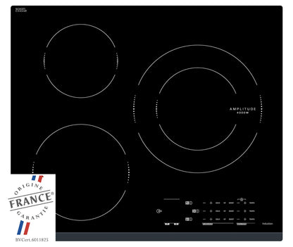Sauter - SPI4360B - Plaque Induction - Table de Cuisson Encastrable - Noir - 3 Foyers - 7200W - Dimensions Encastrement : 56x49cm - Grand Foyer 28 cm et 14 Positions Cuissons - Fabriqué en France