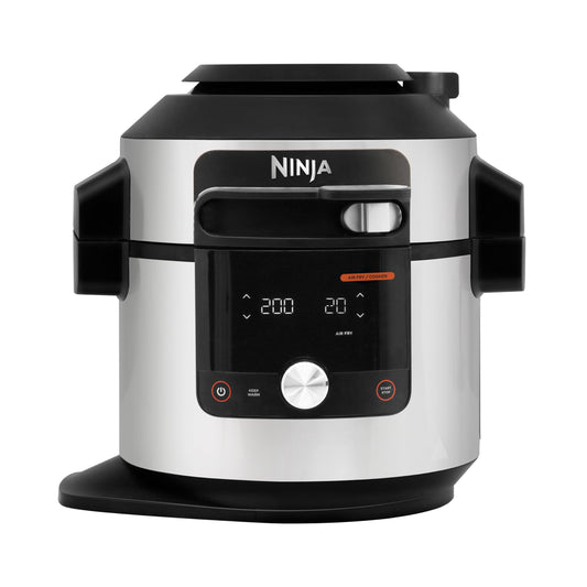 Ninja Multicuiseur Foodi MAX Air Fryer, Smart Lid, 14 fonctions de cuisson, 7.5L, Autocuiseur, Cuisson sous pression, Friture à l'air, Cuisson lente, Grill et plus, Acier inoxydable, OL750EU