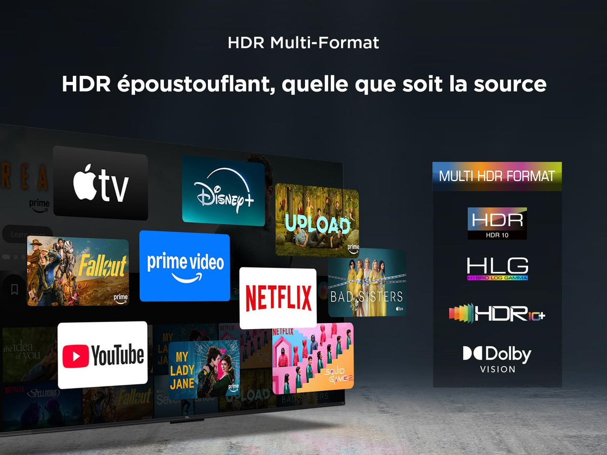 TCL 85T6C Fire TV 85 Pouces QLED 4K UHD Smart TV, HDR (Multi-Format), Dolby Atmos, Motion Clarity, Game Master, Télécommande vocale Alexa