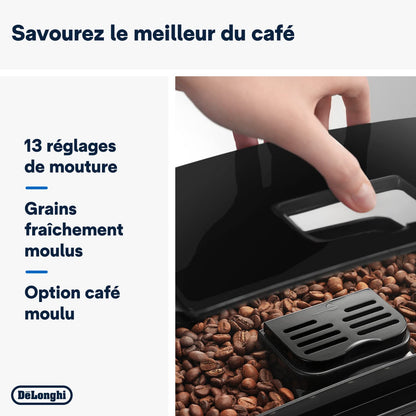 De'Longhi Magnifica S ECAM11.112.B, Machine à Café Automatique/ à Espresso du Grain à la Tasse Avec Buse à Lait, avec 4 Recettes à Touche Unique, Panneau de Contrôle Soft-Touch, 1450W, Noir