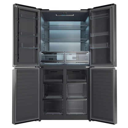 Cecotec Réfrigérateur 4 Portes No Frost Bolero CoolMarket 4D 503 Inox E, 503L, Hauteur 177,5 cm et 85,3 cm Largeur, MetalFlexCooling, Compresseur Inve