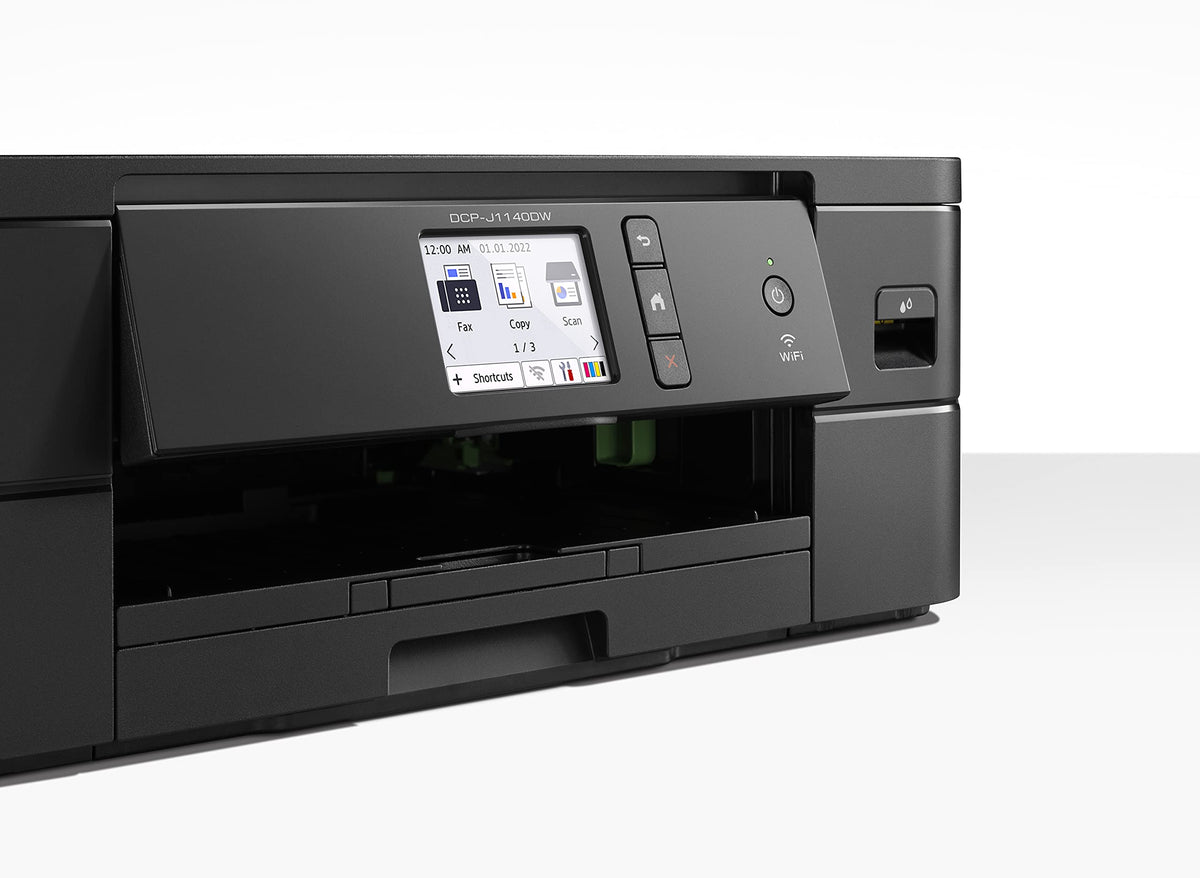 Brother DCP-J1140DW | Multifonction 3-en-1 Jet d'Encre Couleur | A4 | Wi-FI | Mini Essential, Noir, Entrée de gamme