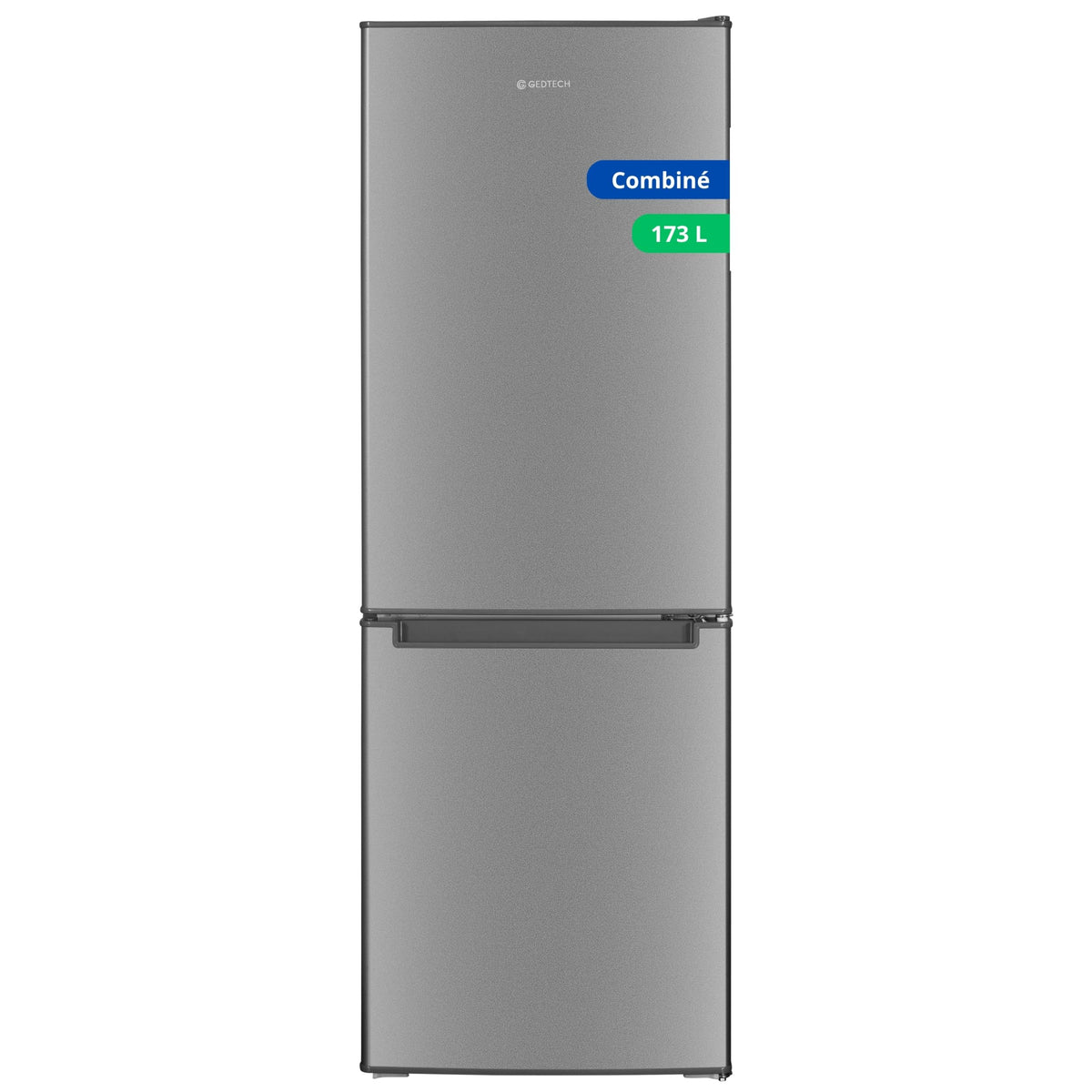 GEDTECH Réfrigérateur combiné congélateur bas 173L GCB173SL - Silver - Hauteur 143cm