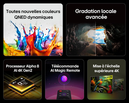 LG TV QNED AI 2025 | 55QNED8E | 55'' (139cm) | 4K UHD | HDR10 | webOS 25 | Télécommade AI Magic Remote | Alexa, Google Assistant | Netflix Disney+ CANAL+ Prime Video | AirPlay 2 | Luminosité éclatante