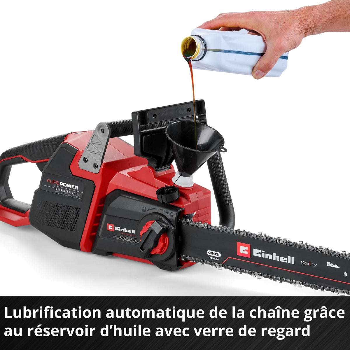 Einhell Professional Tronçonneuse sans fil GP-LC 36/40 Li BL-Solo (36 V, longueur de coupe 38 cm, moteur sans charbon, vitesse de chaîne de 19 m/s, lubrification automatique, sans batteries)
