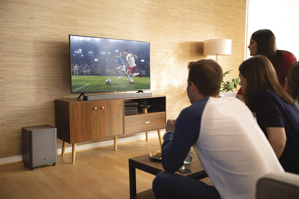 JBL 5.1 ÔøΩ Barre de son avec caisson de basses et hauts-parleurs sans fil ÔøΩ Connection 4K par arc HDMI ou cÔøΩble optique ÔøΩ Bluetooth 4.2 ÔøΩ Couleur : Noir