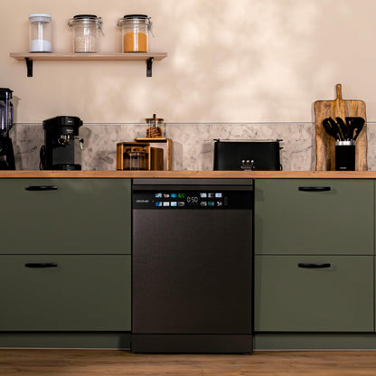 Cecotec Lave-vaisselle 60cm Bolero Aguazero 6700 Dark B Lave-vaisselle foncé, 15 couverts, Classe B, Moteur Inverter Plus, O2 Dry, Lavage Double Zone,
