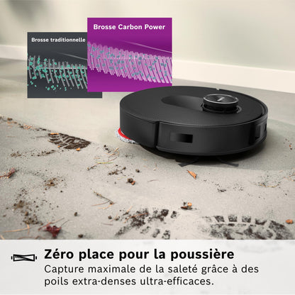 Bosch Spotless Max BCRDW3B, Robot aspirateur-Laveur avec caméra Smart Vision, serpillère rotative, 11 000 Pa, Station de Service sèche-Humide, Application Home Connect, Noir