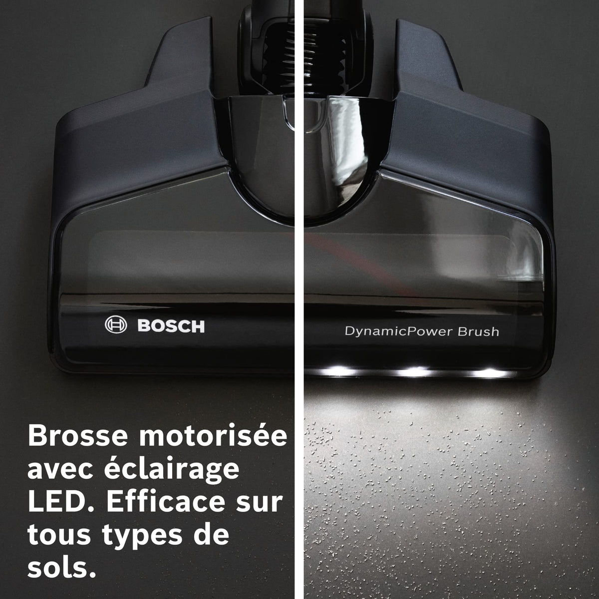 Bosch Electroménager Unlimited 7, BBS712A, aspirateur Balai, 2 Batteries 3.0 Ah Power for All, autonomie de 40 Min par Batterie, Tube Flexible, Poids léger, Accessoires, éclairage LED, Anthracite