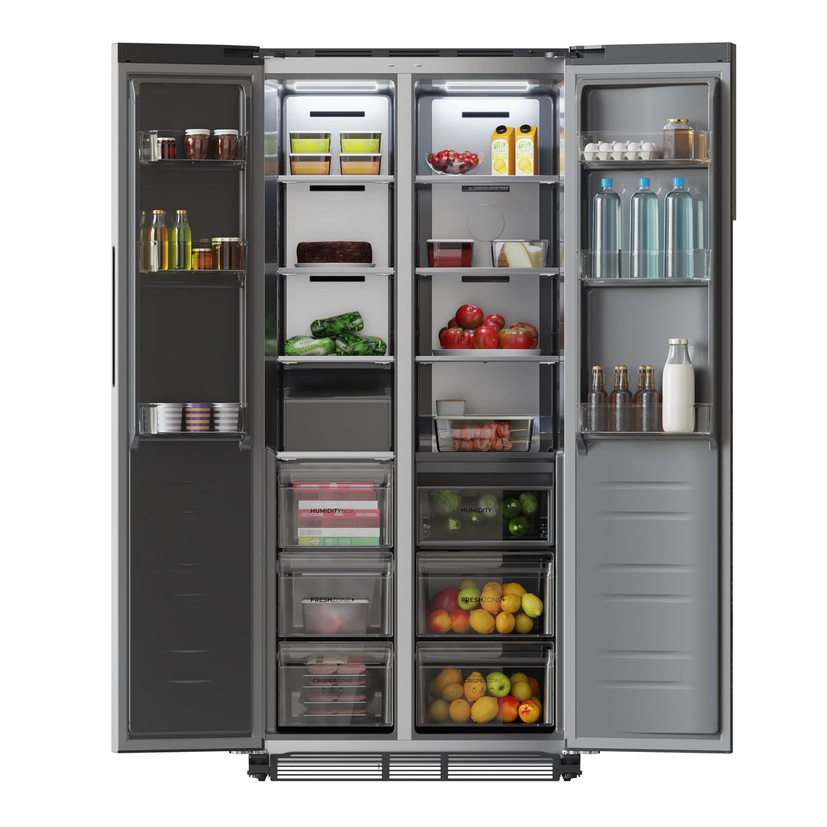 Cecotec Réfrigérateur américain Bolero CoolMarket SBS 436 SBI Inox E. Réfrigérateur américain inox, 436L, Total No Frost, Inverter Plus, MultiAirFlow, refroidissement rapide, congélation rapide.