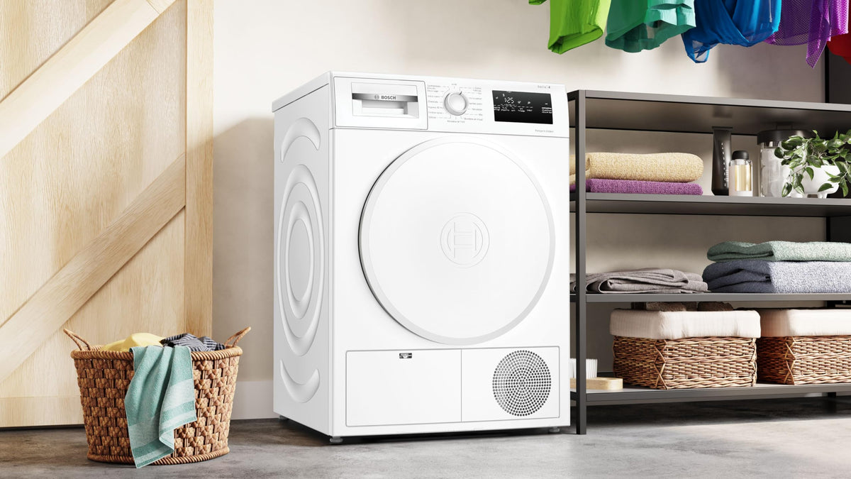 Bosch WTH8300DFR, Série 4, Sèche linge, Pompe à chaleur, 8 kg, Blanc