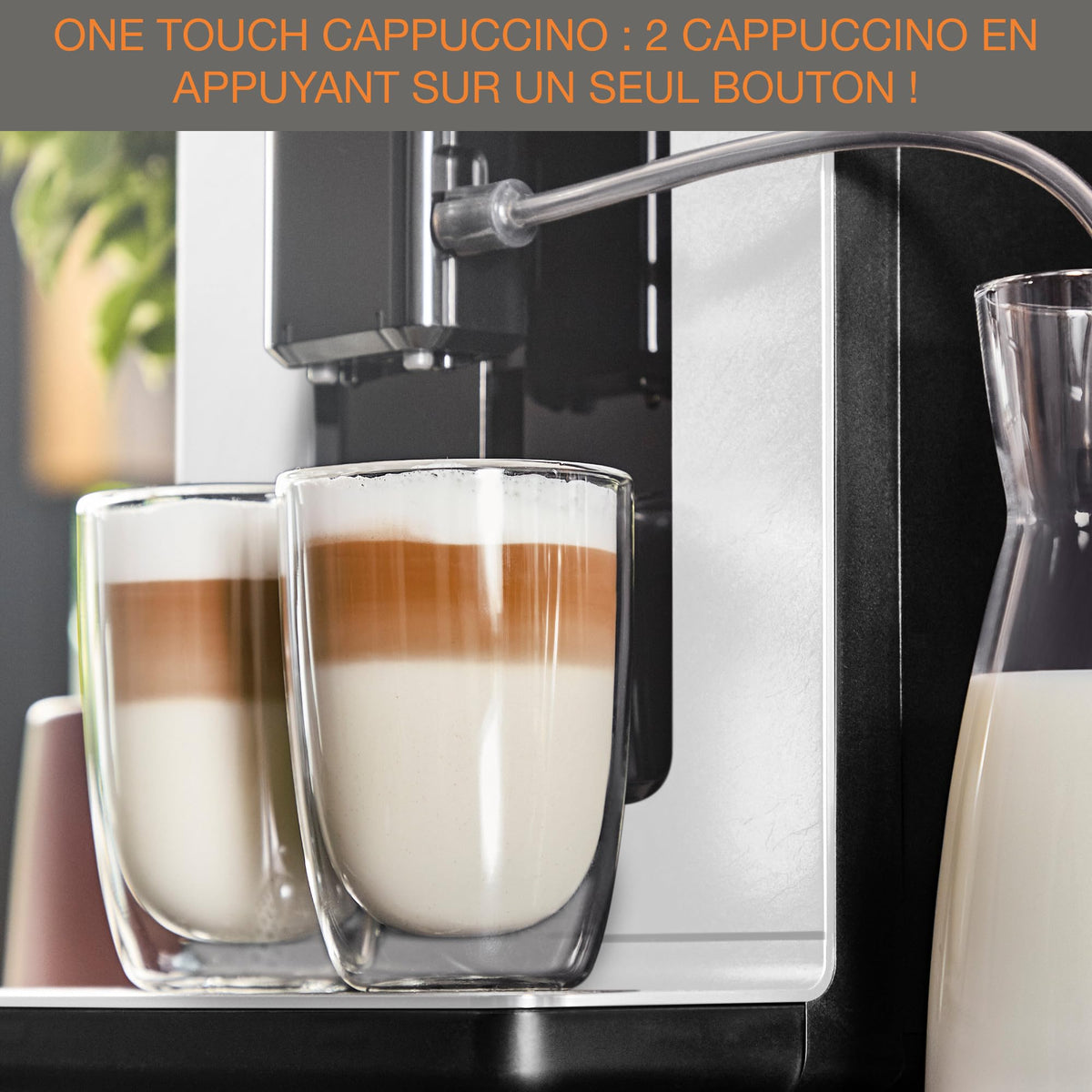 Machine cappuccino et expresso automatique KRUPS Evidence Eco-Design, goût exceptionnel, Quattro Force, boissons à base de lait grâce au système One-Touch, 8boissons préréglées, EA897A
