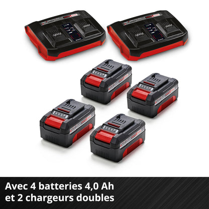 Einhell Professional Tondeuse à gazon sans fil GP-CM 36/47S Li BL (4x4,0Ah) Power X-Change (36V, moteur Brushless, Coupe à 47cm, Bac de 65L) Livré avec 4 Batteries 4,0Ah et 2 Chargeurs doubles