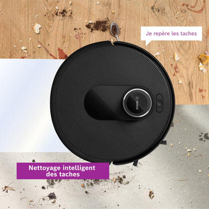 Bosch Spotless Max BCRDW3B, Robot aspirateur-Laveur avec caméra Smart Vision, serpillère rotative, 11 000 Pa, Station de Service sèche-Humide, Application Home Connect, Noir