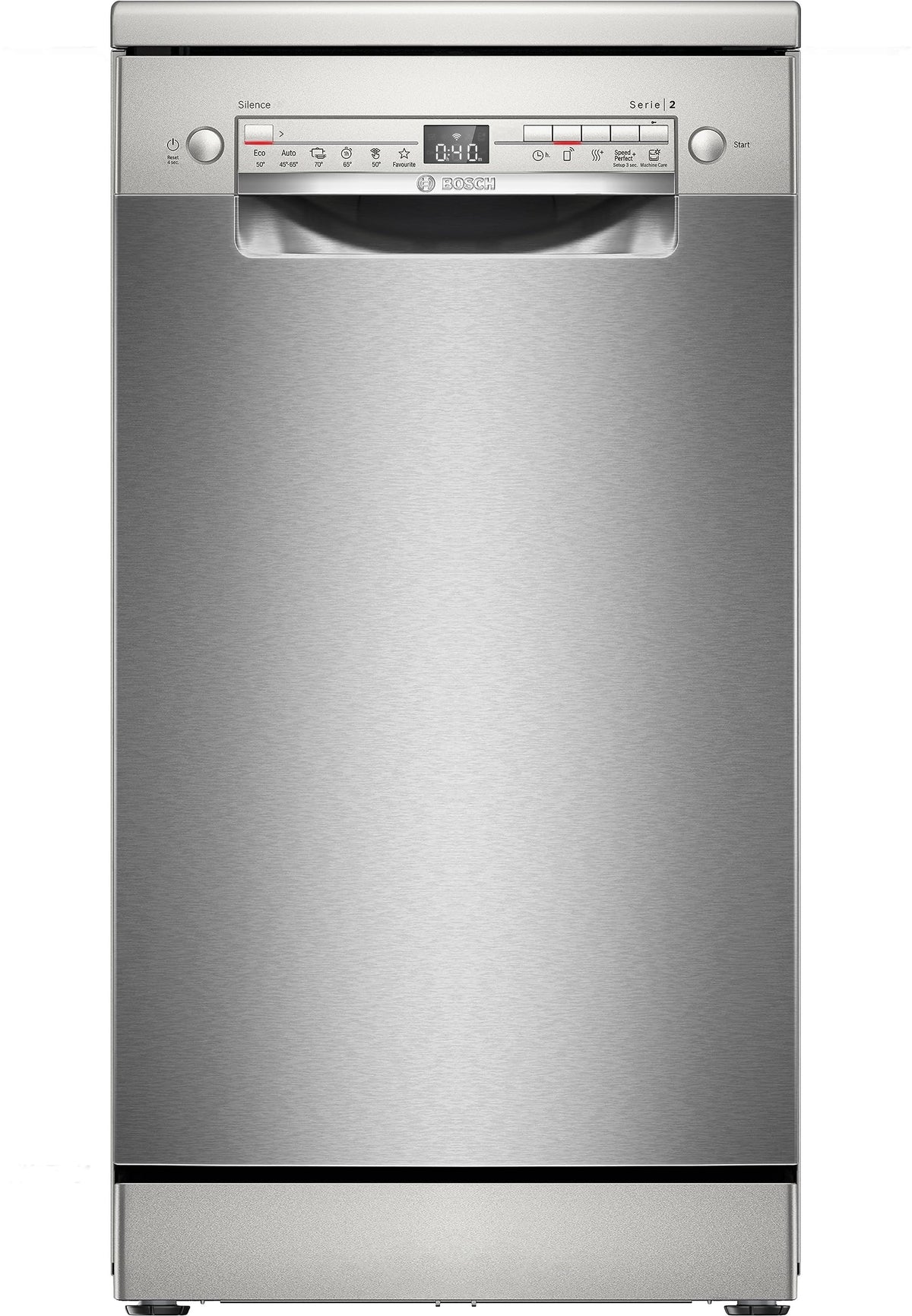 Bosch SPS2HKI58E, Série 2, Lave-vaisselle pose-libre, 45 cm, 10 couverts, Home connect, Inox
