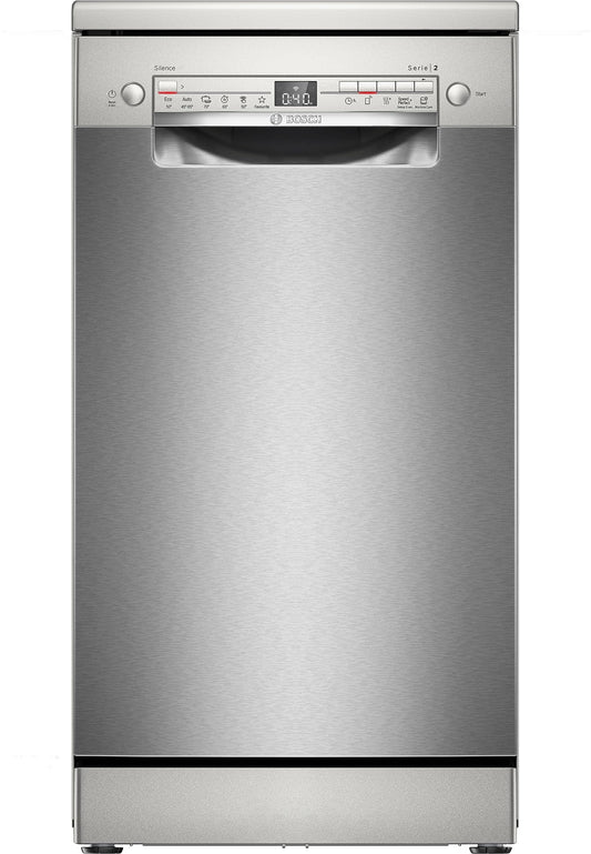 Bosch SPS2HKI58E, Série 2, Lave-vaisselle pose-libre, 45 cm, 10 couverts, Home connect, Inox