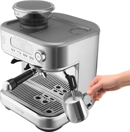 SENCOR Machine Expresso, Mousseur à lait, Broyeur Café à Grain, Ecran LCD, Caftière Espresso, Cappuccino, Expresso avec Broyeur Barista Express, Excellence plus, Réservoir Eau et Café Grande Capacité
