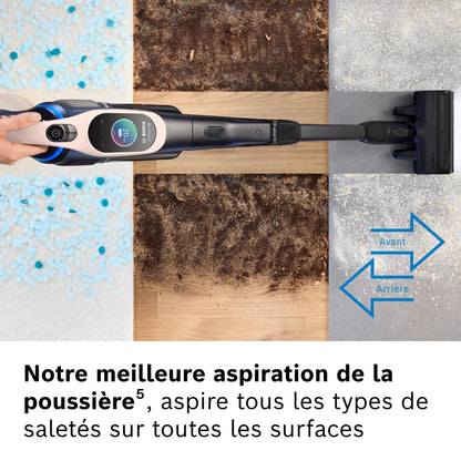 Bosch, aspirateur Balai sans Fil, Unlimited 10, Batterie 4.0 Ah, Technologie MicroClean, bac à poussière Facile à Vider, Tube Flexible, éclairage LED, Rose, BKS1041RHF