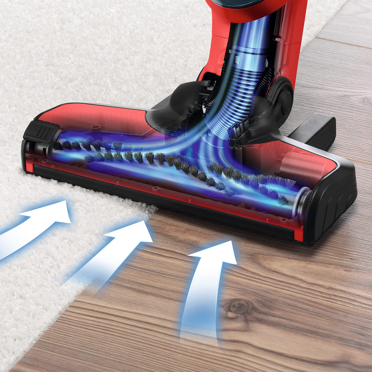Bosch Electroménager Série 4, BBH3ZOO28, aspirateur Balai 2en1 Flexxo ProAnimal, Multifonction, Rechargeable, autonomie de 55 Min, 2 Vitesses, Accessoires Inclus, 28Vmax, Rouge