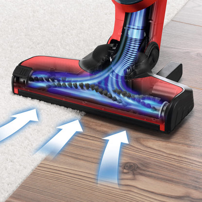 Bosch Electroménager Série 4, BBH3ZOO28, aspirateur Balai 2en1 Flexxo ProAnimal, Multifonction, Rechargeable, autonomie de 55 Min, 2 Vitesses, Accessoires Inclus, 28Vmax, Rouge