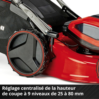 Einhell Professional Tondeuse à gazon sans fil GP-CM 36/47S Li BL (4x4,0Ah) Power X-Change (36V, moteur Brushless, Coupe à 47cm, Bac de 65L) Livré avec 4 Batteries 4,0Ah et 2 Chargeurs doubles